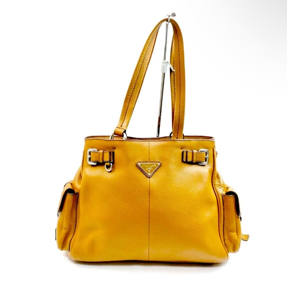 🌟FINAL 🌟Prada Vitello Leather Daino Tote/Shoulderbag. Tan Leather. 🌟 2x HP🌟 - Picture 1 of 9